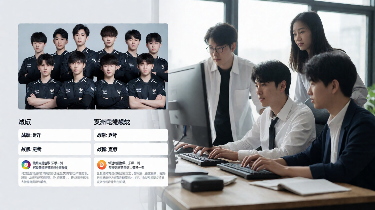 知名电竞战队B的官方队标与战队成员合影
