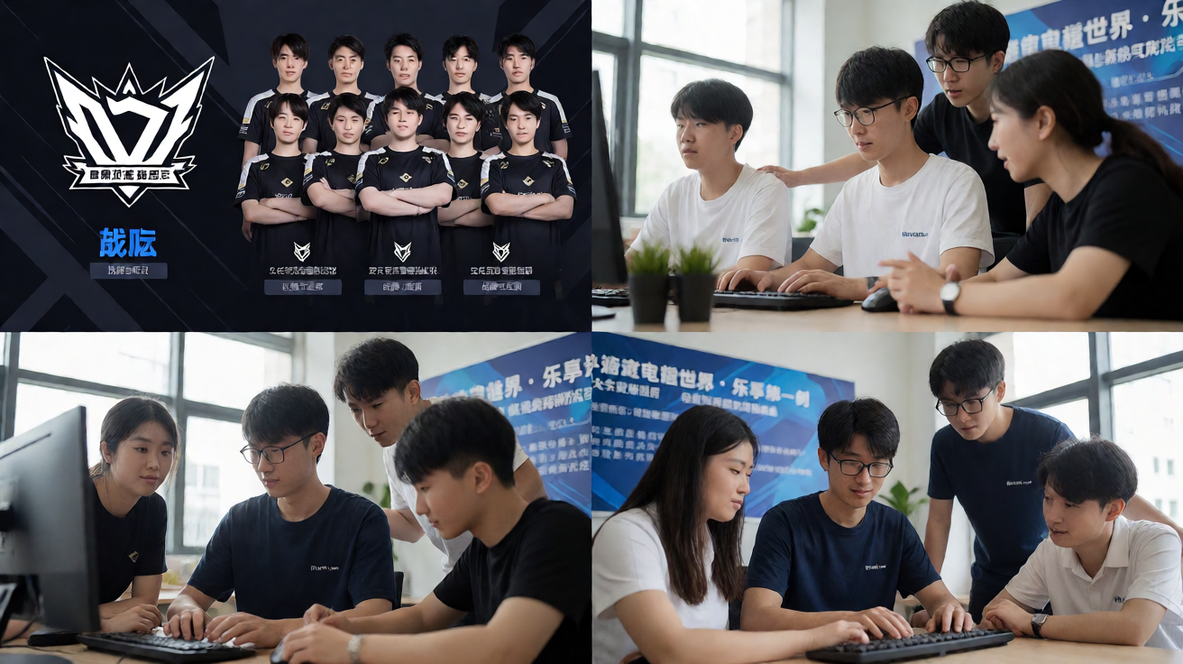 知名电竞战队D的官方队标与战队成员合影